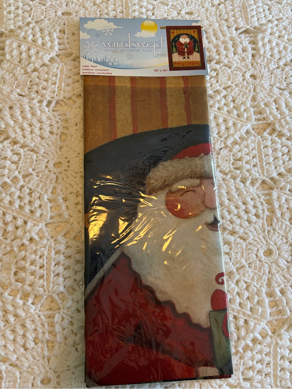 Santa Decorative Holiday Flag - Red, White, Blue